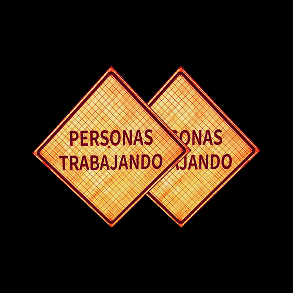 48 Inch Reflective Personas Trabajando Roll Up Traffic Sign - 